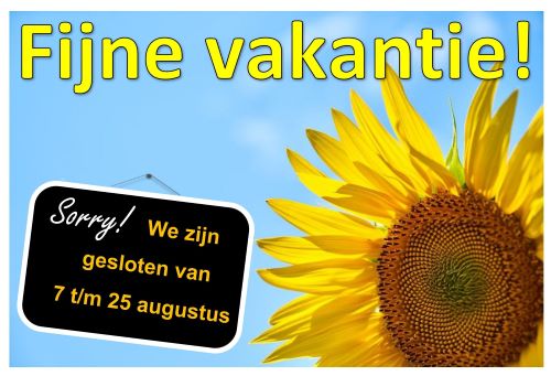vakantie gesloten